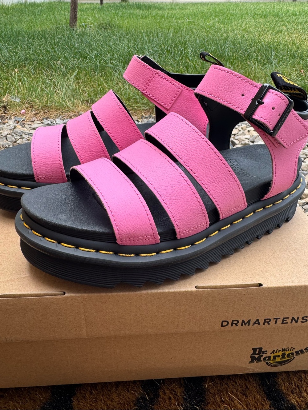 NEW DR. MARTENS BLAIRE Women's Platform Strappy Sandals Fondant Pink 7. 8